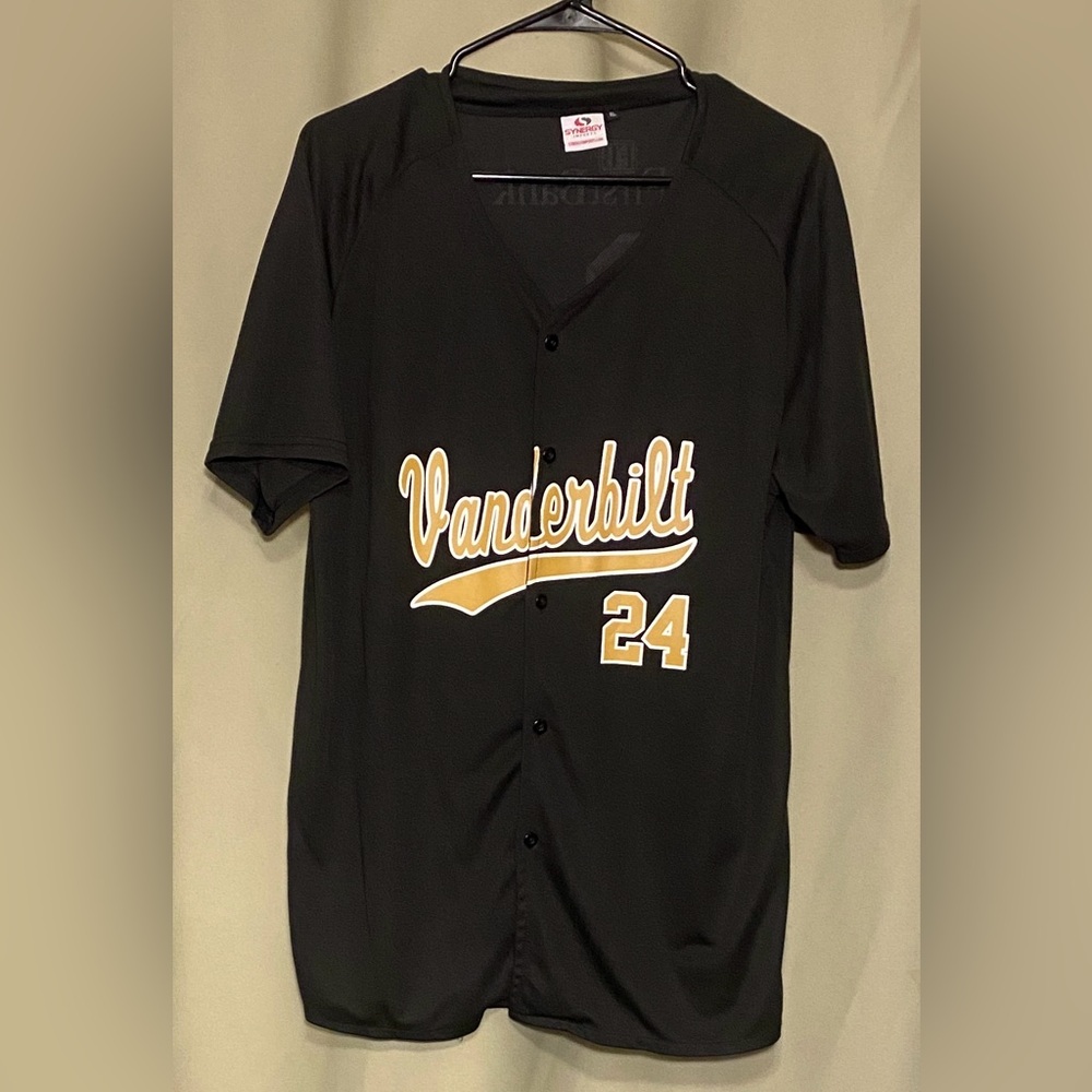 Vanderbilt Commodores Black & Gold  Baseball Jersey #24 XL